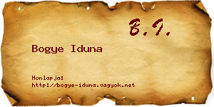 Bogye Iduna névjegykártya
